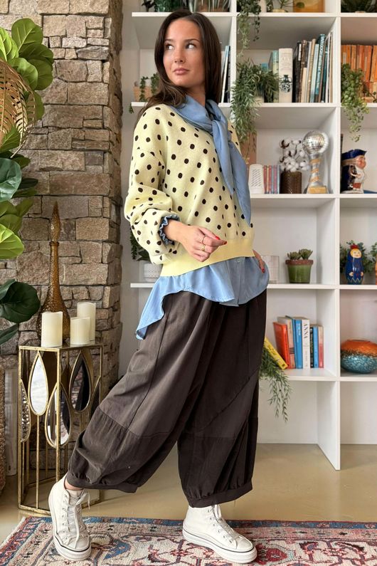 Edie Polka Dot Knit Lemon